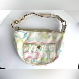 Coach Hobo Shoulder bag number M05J-132 pastel colored signature canvas handbag